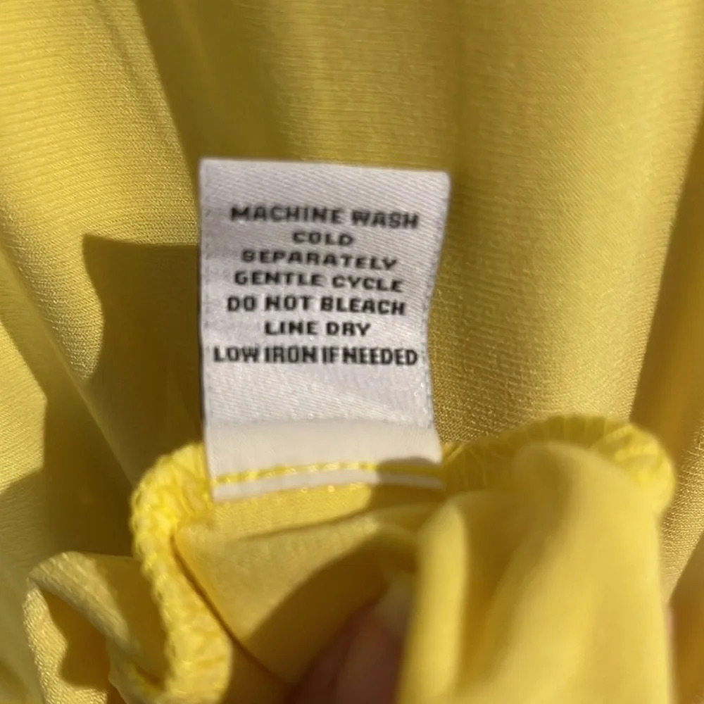 Emma & Michele Women's Yellow Maxi Dress w/ Front Pockets, Drawstring Waist, PM - Picture 6 of 6